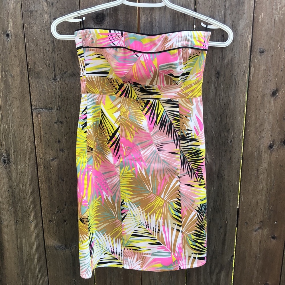 H&M floral strapless mini women’s dress size 2